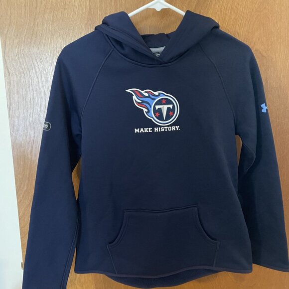 NFL Tennessee Titans Under Armour Combine Authentic Hoodie Youth Large EUC Navy